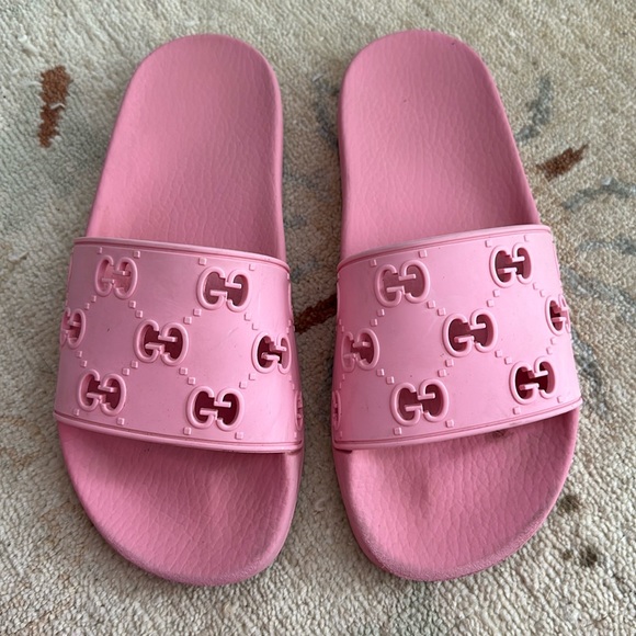 Gucci Shoes - Gucci Pink Rubber Pool Slides